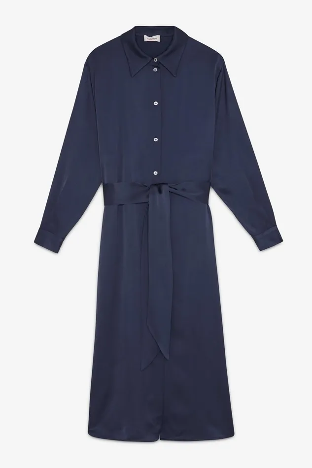 Ottod039Ame Viscose Long Chemisier With Sash Women Dresses