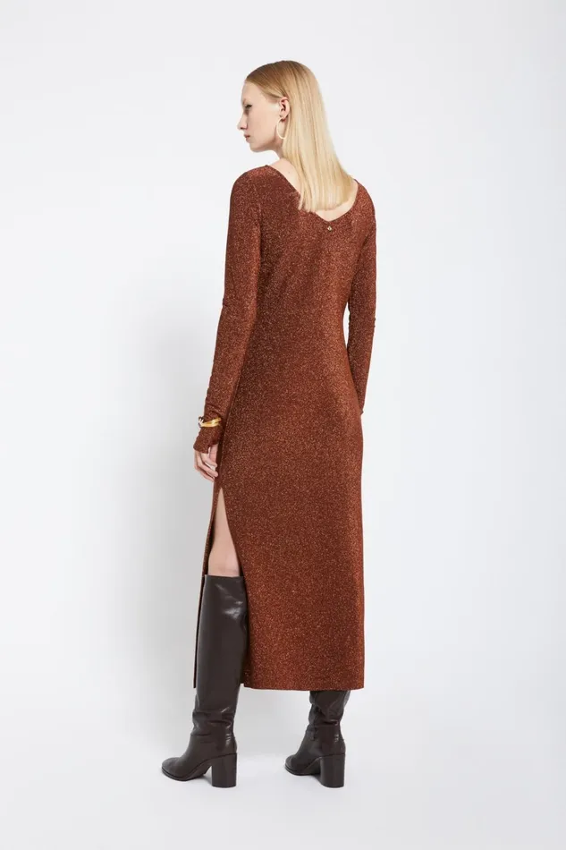 Ottod039Ame Viscose Long Dress With Lurex Women Dresses