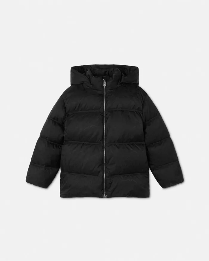 Outerwear Kids Versace Barocco Jacquard Puffer Jacket Black