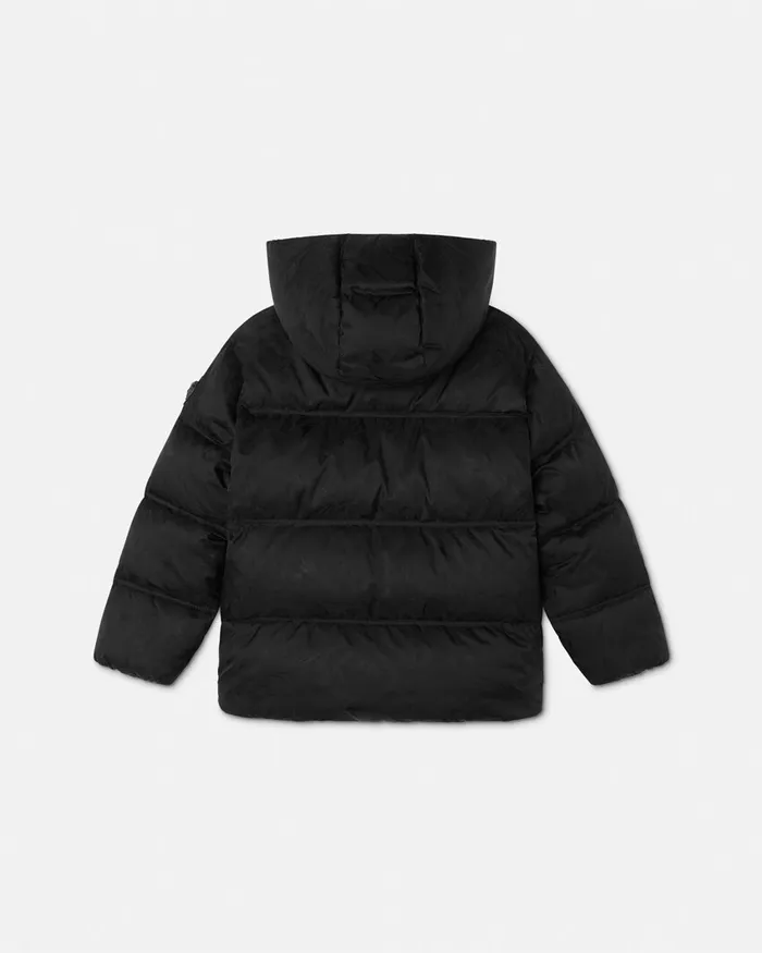 Outerwear Kids Versace Barocco Jacquard Puffer Jacket Black