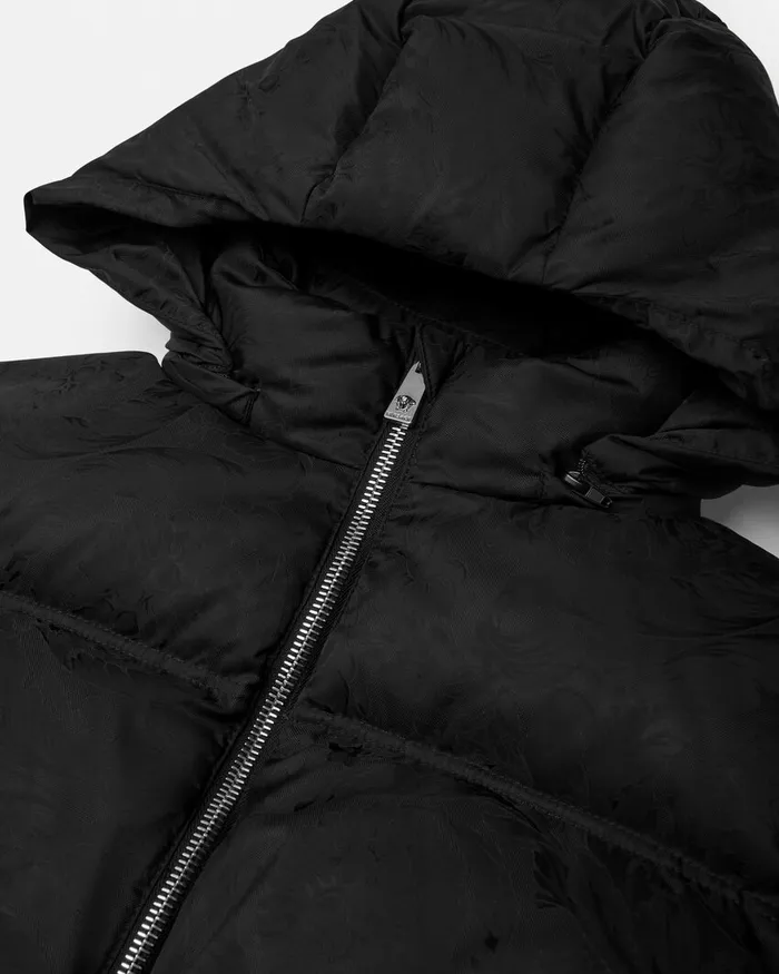 Outerwear Kids Versace Barocco Jacquard Puffer Jacket Black