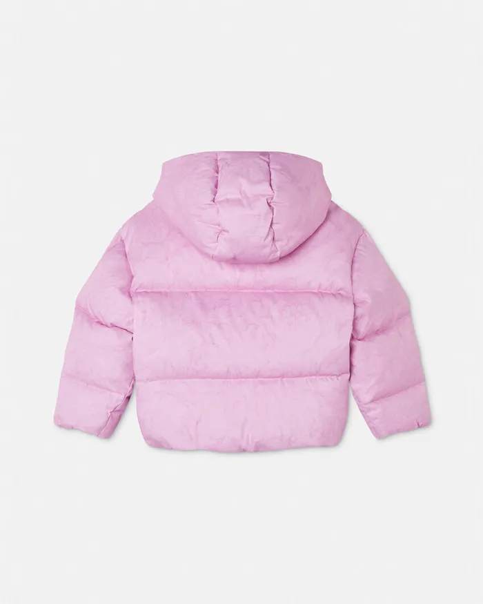 Outerwear Kids Versace Barocco Jacquard Puffer Jacket Pink