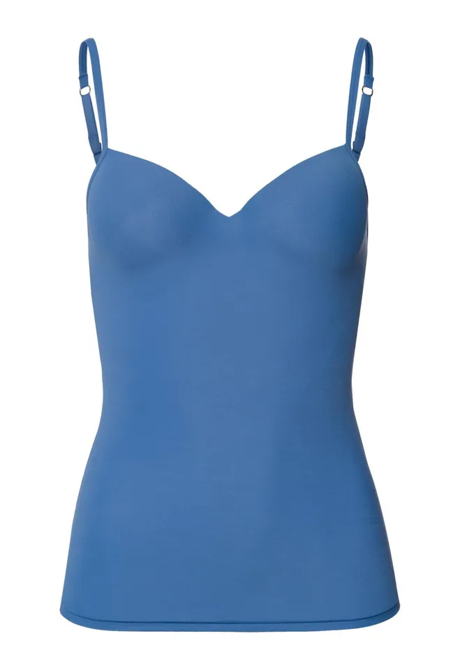 Padded Bra Camisole Washed Blue Women HANRO D Cup Bras