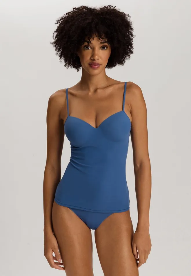 Padded Bra Camisole Washed Blue Women HANRO D Cup Bras