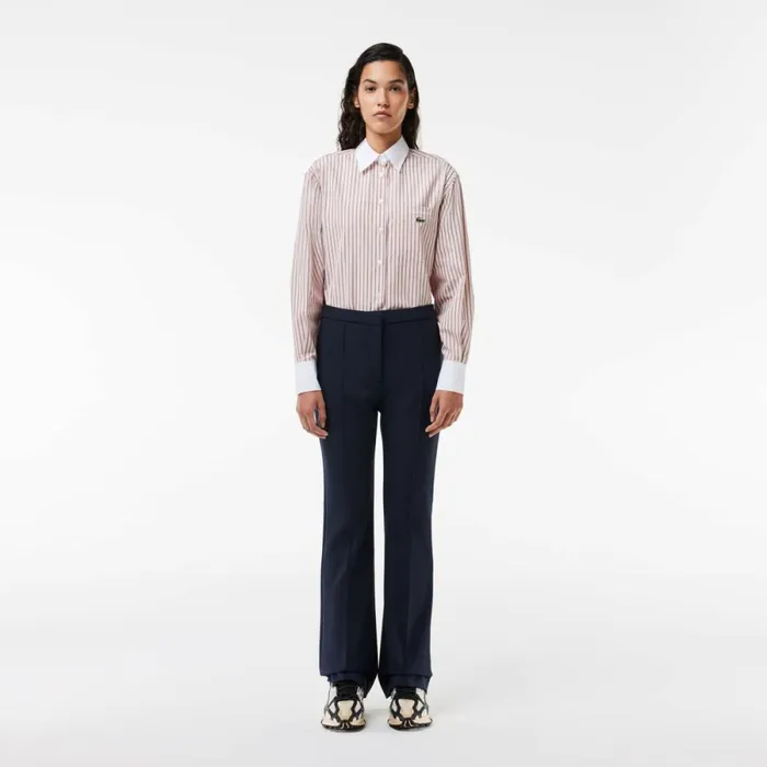 Pants and Leggings Women Lacoste Women039s HighWaist Flare Dress Pants Abysm Blue Hde Pants and Leggings Women Lacoste Women039s HighWaist Flare Dress Pants Abysm Blue Hde