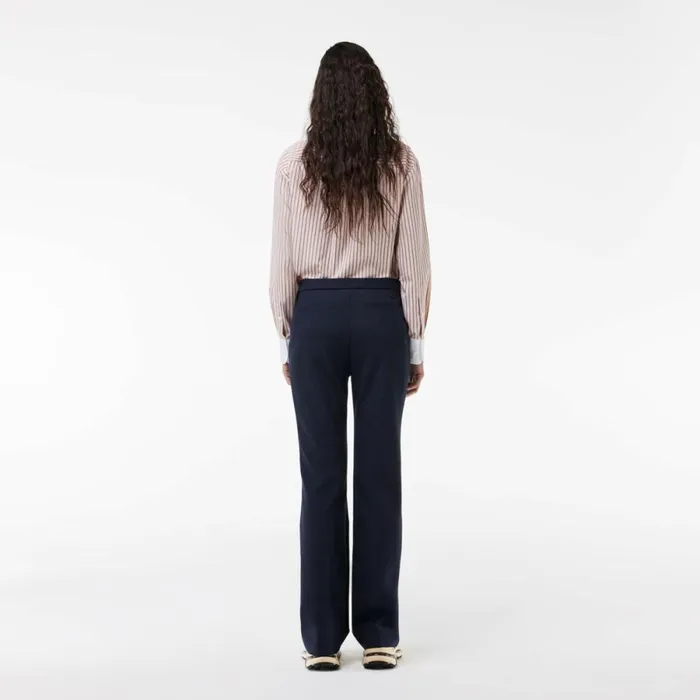 Pants and Leggings Women Lacoste Women039s HighWaist Flare Dress Pants Abysm Blue Hde