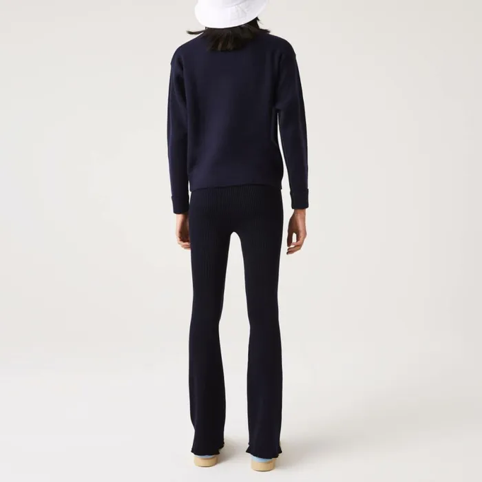 Pants and Leggings Women Lacoste Women039s Seamless Ribbed Knit Leggings Navy Blue 166