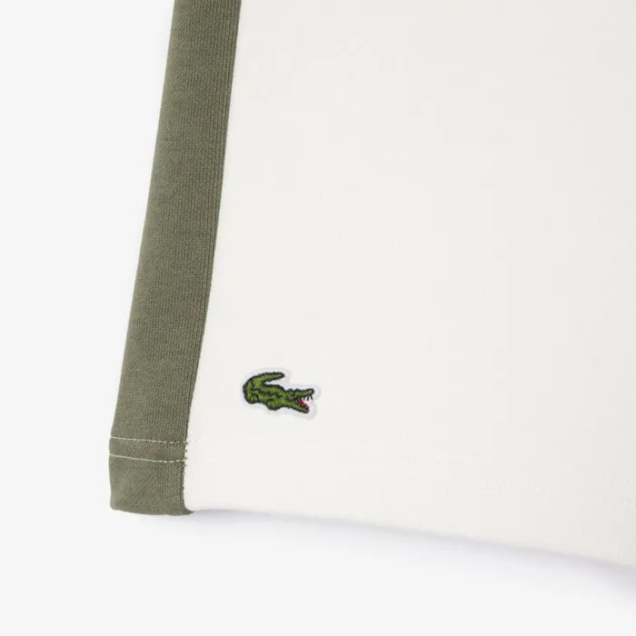 Pants and Shorts Kids Lacoste Kids Striped Organic Cotton Shorts White Khaki Green Imi