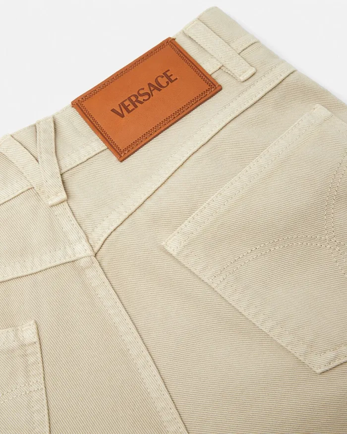 Pants and Shorts Women Versace Cargo Jeans Beige