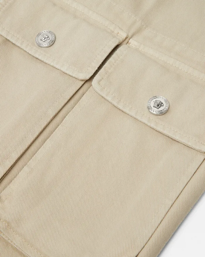 Pants and Shorts Women Versace Cargo Jeans Beige