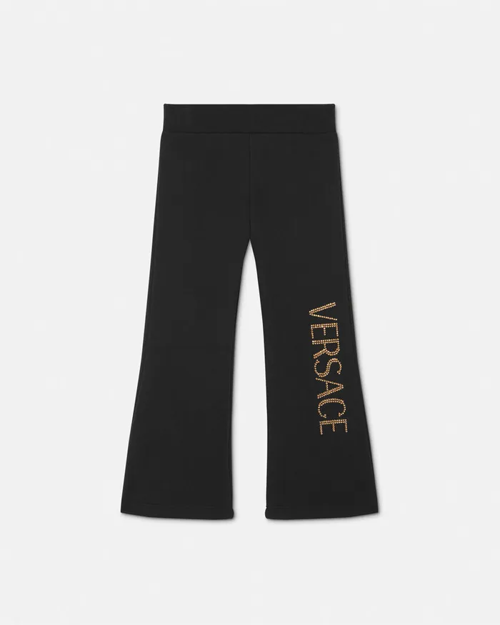 Pants and Skirts Kids Versace Crystal Logo Sweatpants Black