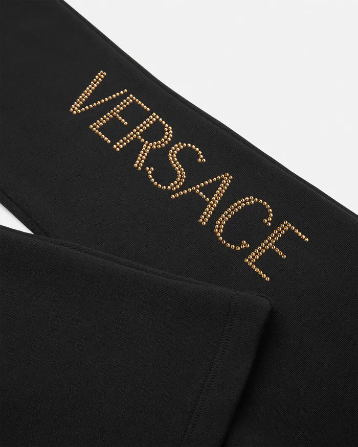 Pants and Skirts Kids Versace Crystal Logo Sweatpants Black