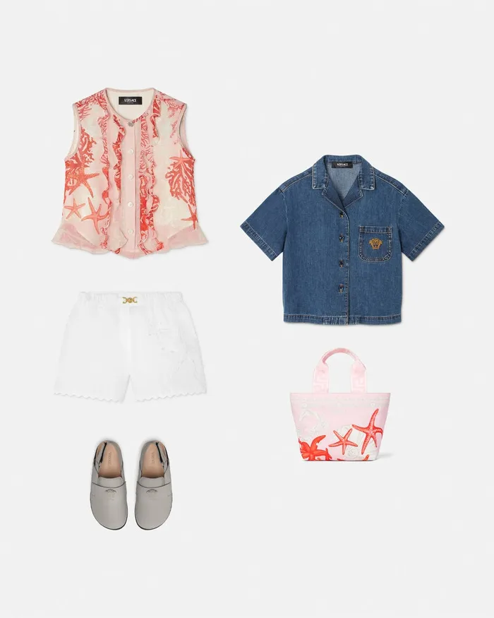 Pants and Skirts Kids Versace Embroidered Sangallo Shorts White
