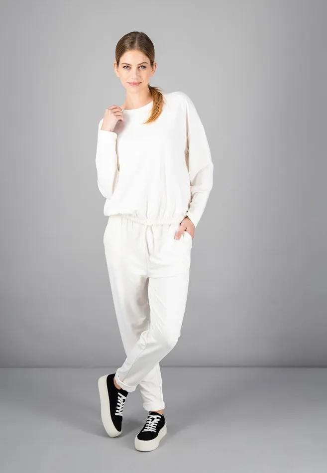 Pants Women FYNCHHATTON Sportive Sweatpants Made Of Cotton Modal Mix Milkcoralsky Bluetaupe