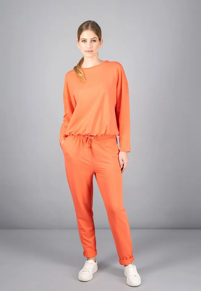 Pants Women FYNCHHATTON Sportive Sweatpants Made Of Cotton Modal Mix Milkcoralsky Bluetaupe Pants Women FYNCHHATTON Sportive Sweatpants Made Of Cotton Modal Mix Milkcoralsky Bluetaupe