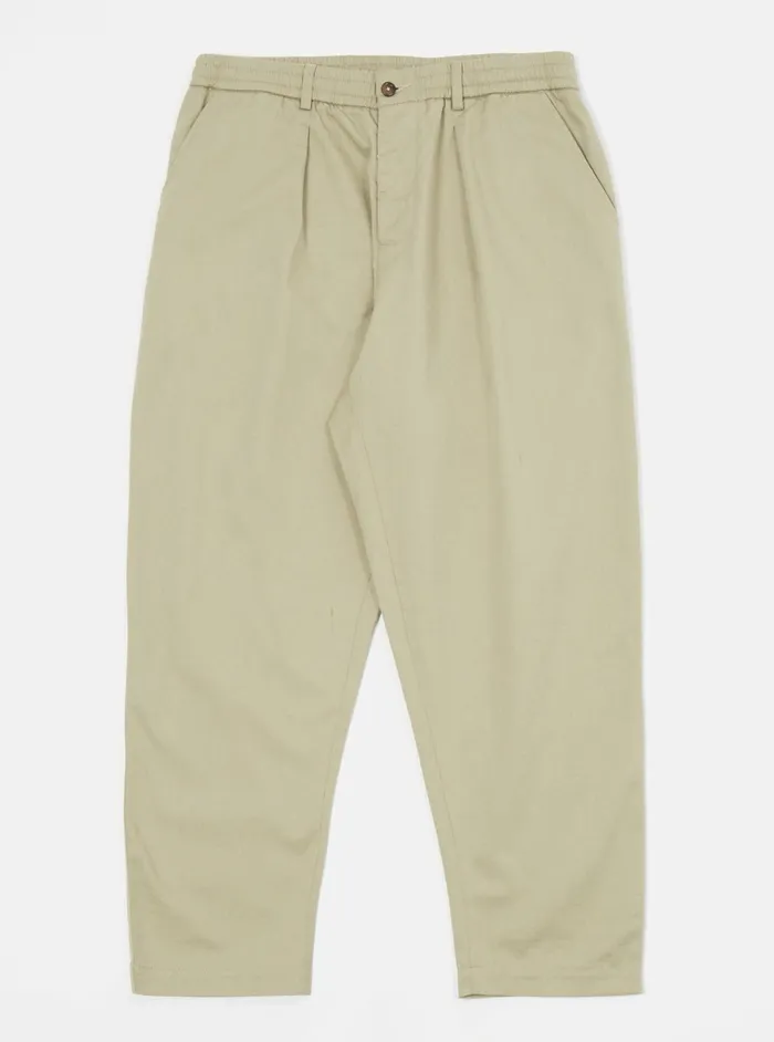 Pleated Track Pant In Stone Twill Men Universal Works Suiting