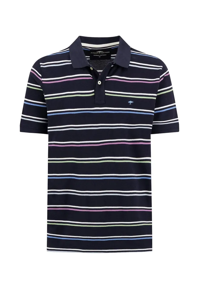Polo Shirt Men FYNCHHATTON Colorful Striped Polo Shirt Made Of Premium Cotton Navyoffwhite Polo Shirt Men FYNCHHATTON Colorful Striped Polo Shirt Made Of Premium Cotton Navyoffwhite