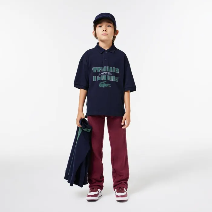 Polos Kids Lacoste Kids039 Cotton Piqu Print Polo Navy Blue 166