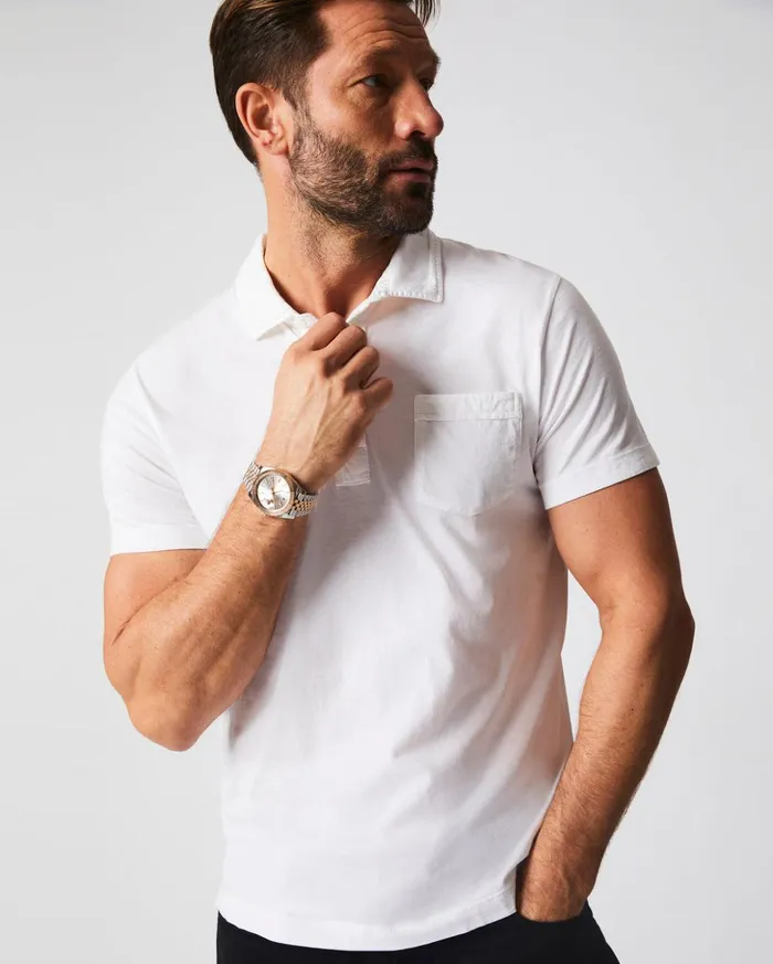 Polos Tees and Henleys Men Billy Reid Pensacola Polo White