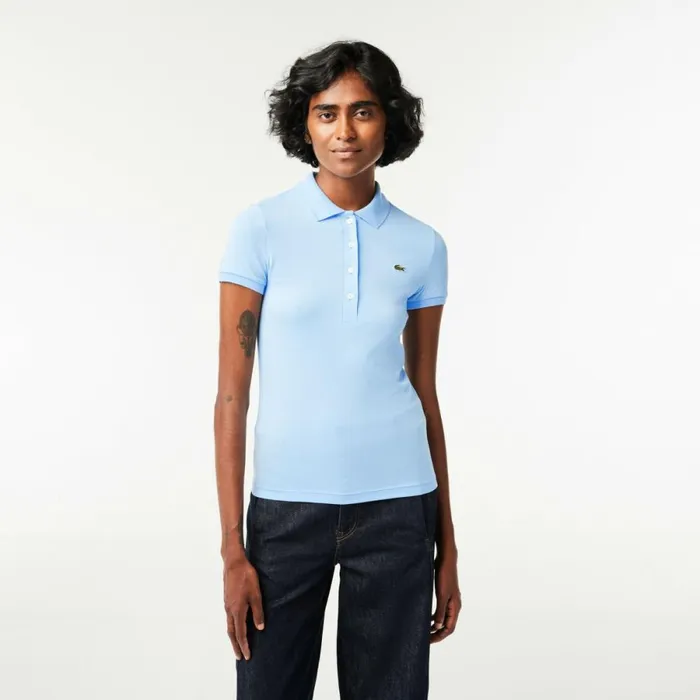 Polos Women Lacoste Women039s L12D Slim Fit Jersey Polo Pastel Blue Hbp
