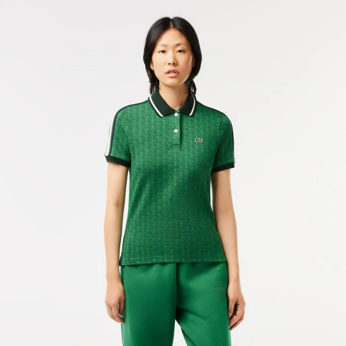 Polos Women Lacoste Women039s Slim Fit Monogram Polo Green Qij