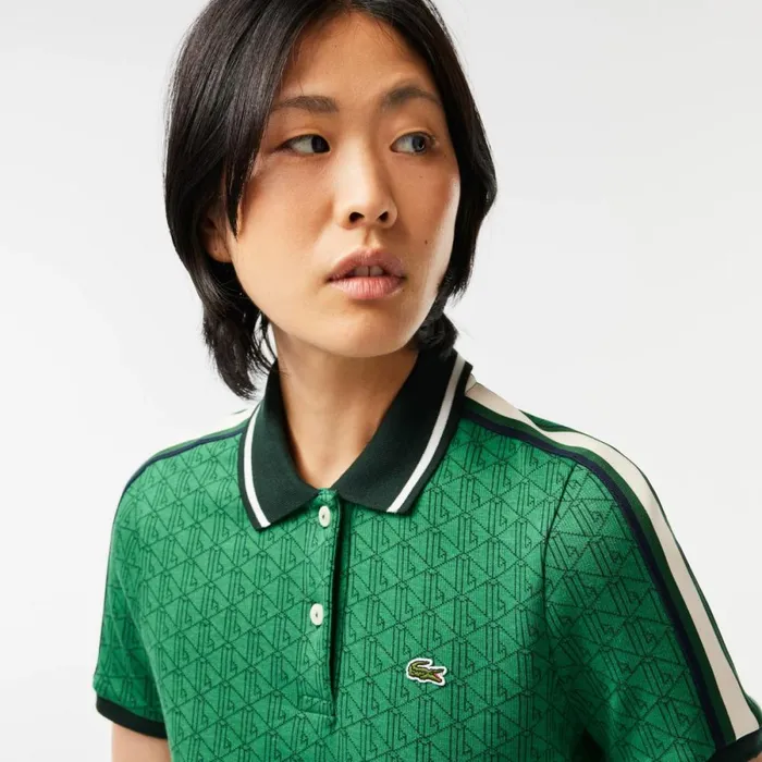 Polos Women Lacoste Women039s Slim Fit Monogram Polo Green Qij