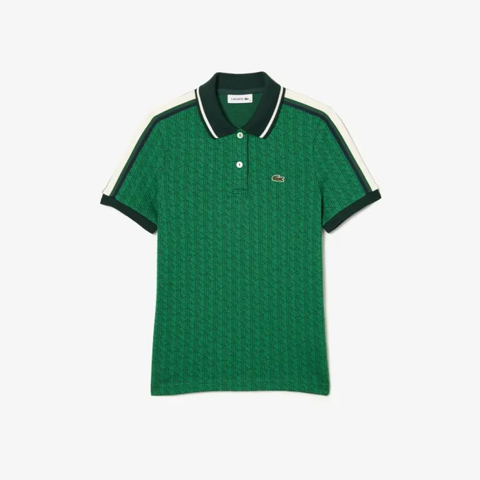 Polos Women Lacoste Women039s Slim Fit Monogram Polo Green Qij