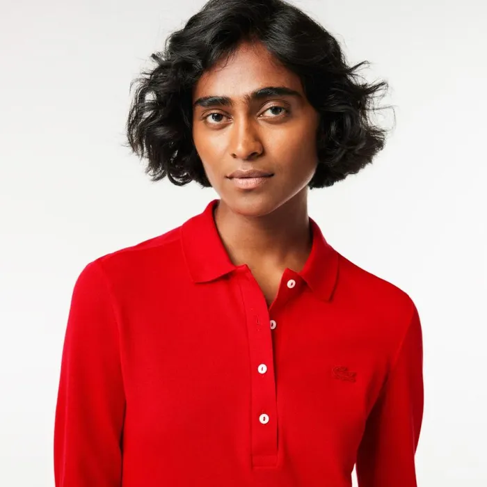 Polos Women Lacoste Womens Slim Fit Stretch Piqu Polo Red 240