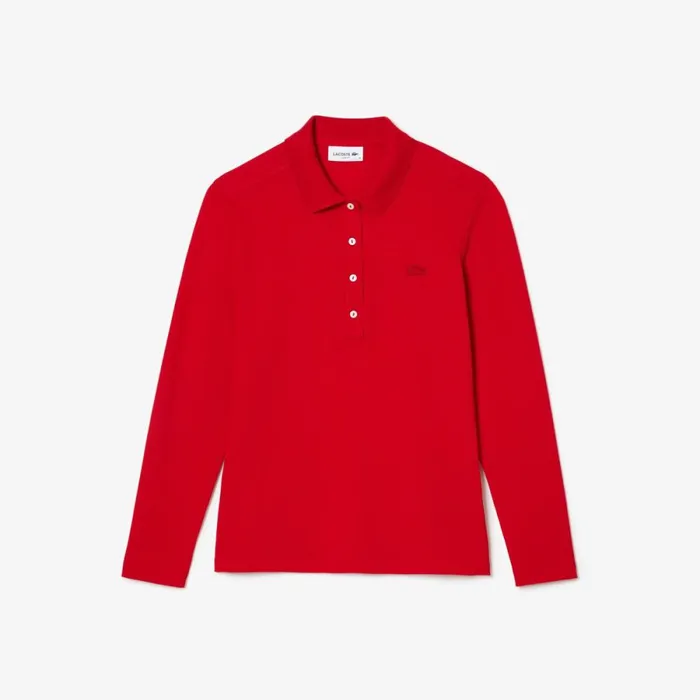 Polos Women Lacoste Womens Slim Fit Stretch Piqu Polo Red 240