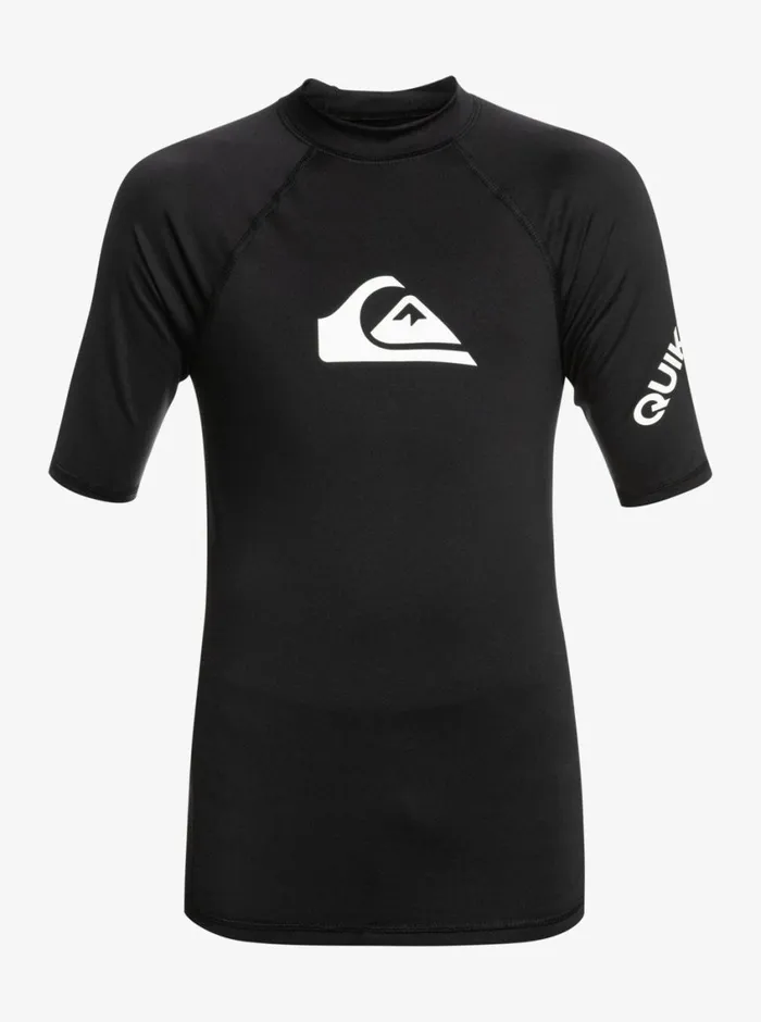 Quiksilver 816 All Time Short Sleeve UPF 50 Rashguard Black Boys Rashguards