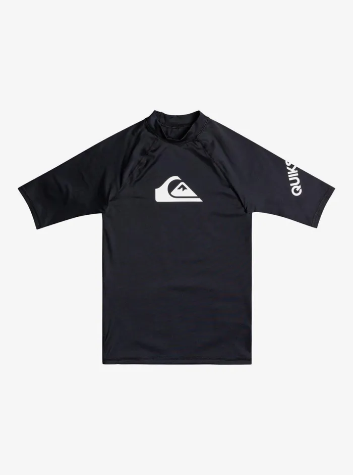 Quiksilver 816 All Time Short Sleeve UPF 50 Rashguard Black Boys Rashguards Quiksilver 816 All Time Short Sleeve UPF 50 Rashguard Black Boys Rashguards