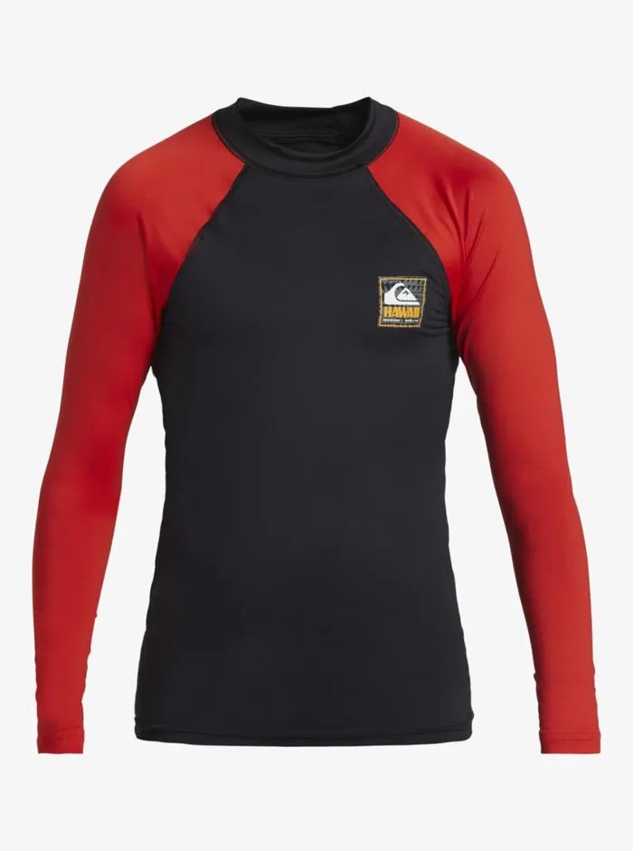 Quiksilver 816 Hawaii Badge UPF50 Long Sleeve Surf Tee High Risk Red Boys Rashguards Quiksilver 816 Hawaii Badge UPF50 Long Sleeve Surf Tee High Risk Red Boys Rashguards