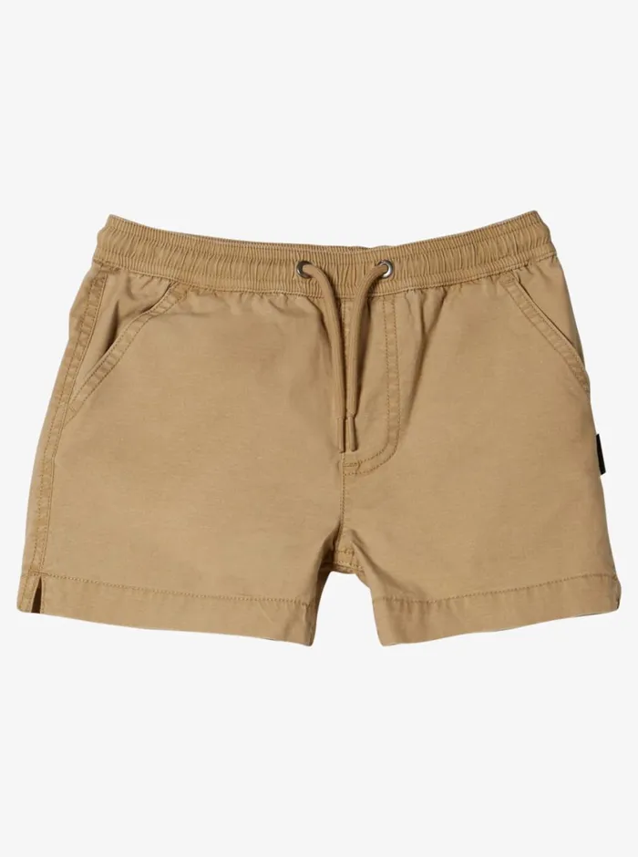 Quiksilver 816 Taxer Elastic Waist Shorts Khaki Boys Shorts