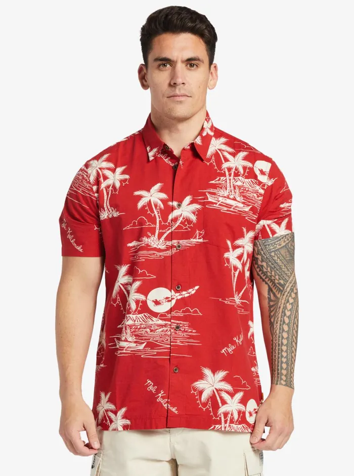 Quiksilver Ahi Holiday Woven Shirt Ahi Holiday Aura Orange MensWaterman Shirts and Polos Quiksilver Ahi Holiday Woven Shirt Ahi Holiday Aura Orange MensWaterman Shirts and Polos