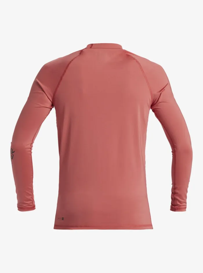 Quiksilver All Time Long Sleeve UPF 50 Rashguard Mineral Red Mens Rashguards