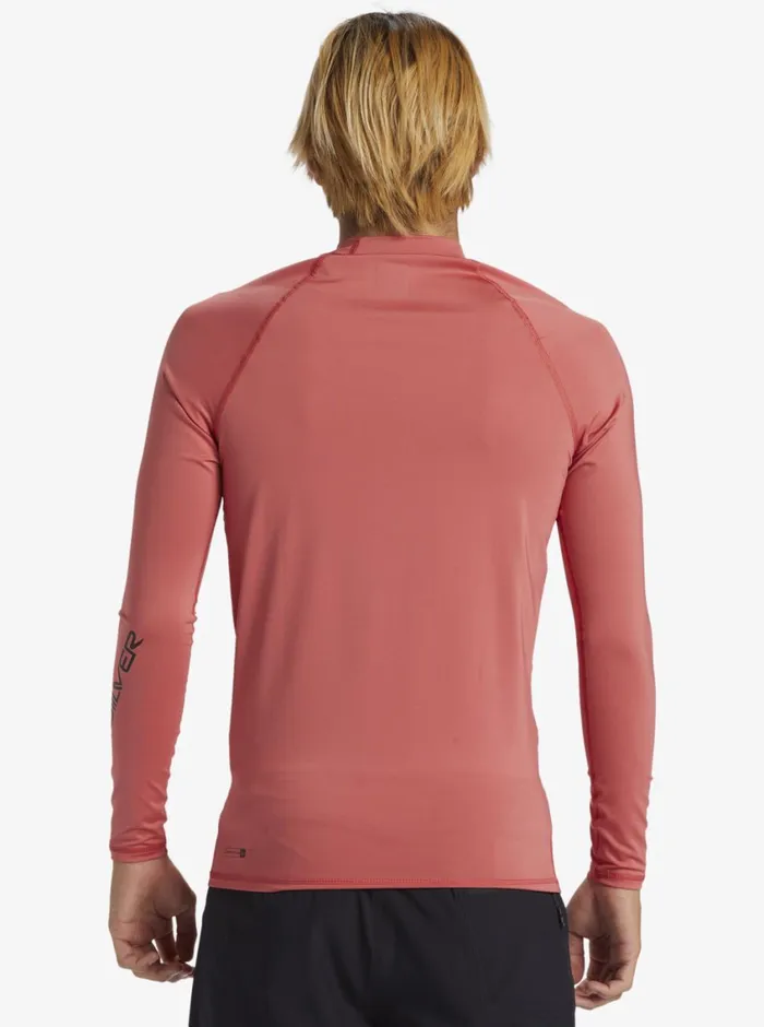 Quiksilver All Time Long Sleeve UPF 50 Rashguard Mineral Red Mens Rashguards
