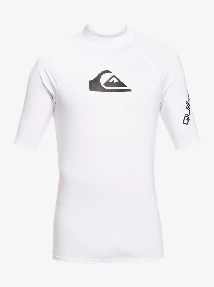 Quiksilver All Time Short Sleeve UPF 50 Rashguard White Mens Rashguards