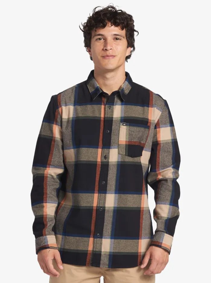 Quiksilver BrooKing StingrayLong Sleeve Top Black Brooks Flannel Mens Shirts and Polos Quiksilver BrooKing StingrayLong Sleeve Top Black Brooks Flannel Mens Shirts and Polos