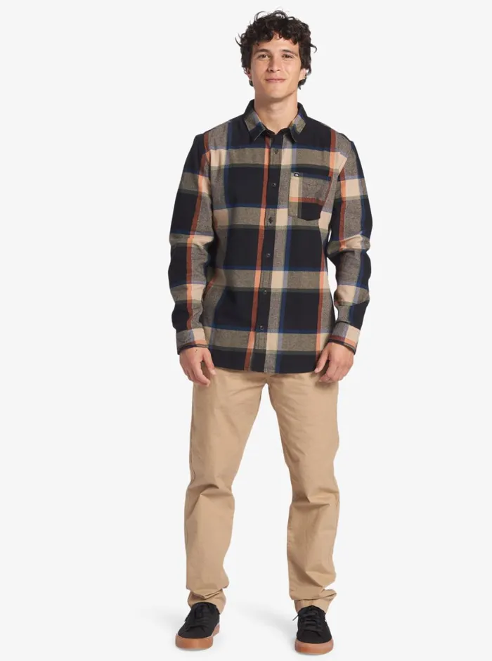 Quiksilver BrooKing StingrayLong Sleeve Top Black Brooks Flannel Mens Shirts and Polos Quiksilver BrooKing StingrayLong Sleeve Top Black Brooks Flannel Mens Shirts and Polos