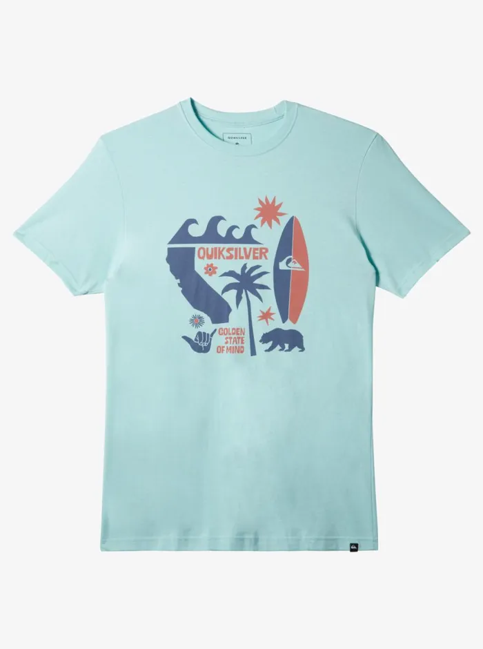 Quiksilver CA Funshine TShirt Pastel Turquoise Mens Tees
