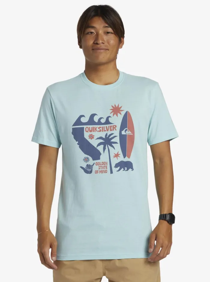Quiksilver CA Funshine TShirt Pastel Turquoise Mens Tees Quiksilver CA Funshine TShirt Pastel Turquoise Mens Tees