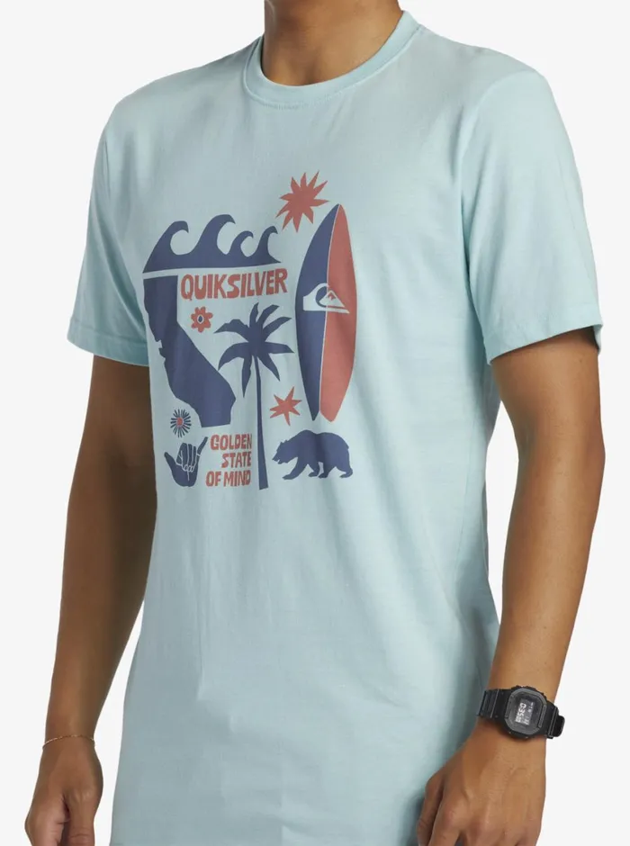 Quiksilver CA Funshine TShirt Pastel Turquoise Mens Tees Quiksilver CA Funshine TShirt Pastel Turquoise Mens Tees