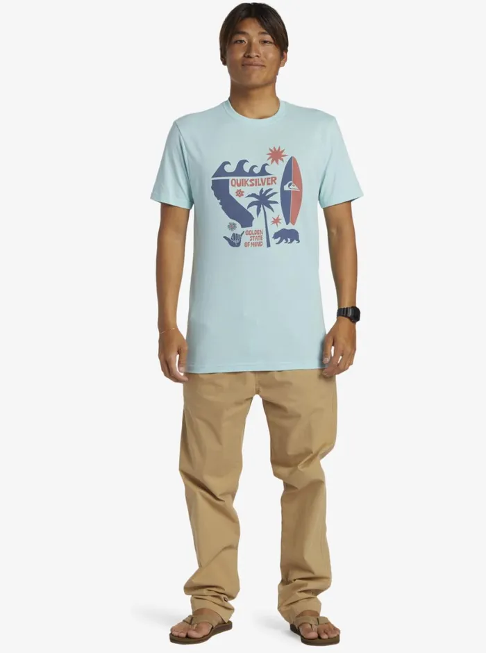 Quiksilver CA Funshine TShirt Pastel Turquoise Mens Tees Quiksilver CA Funshine TShirt Pastel Turquoise Mens Tees