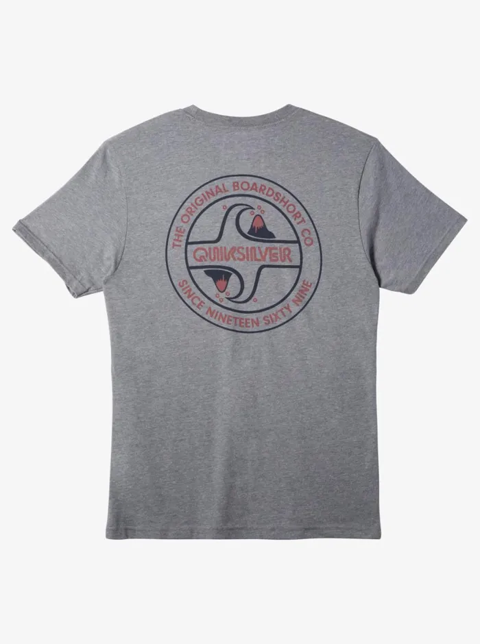 Quiksilver Circle Back TShirt Medium Grey Heather Mens Tees Quiksilver Circle Back TShirt Medium Grey Heather Mens Tees