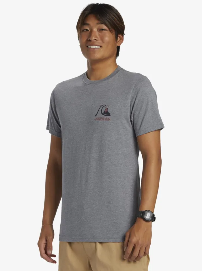 Quiksilver Circle Back TShirt Medium Grey Heather Mens Tees Quiksilver Circle Back TShirt Medium Grey Heather Mens Tees
