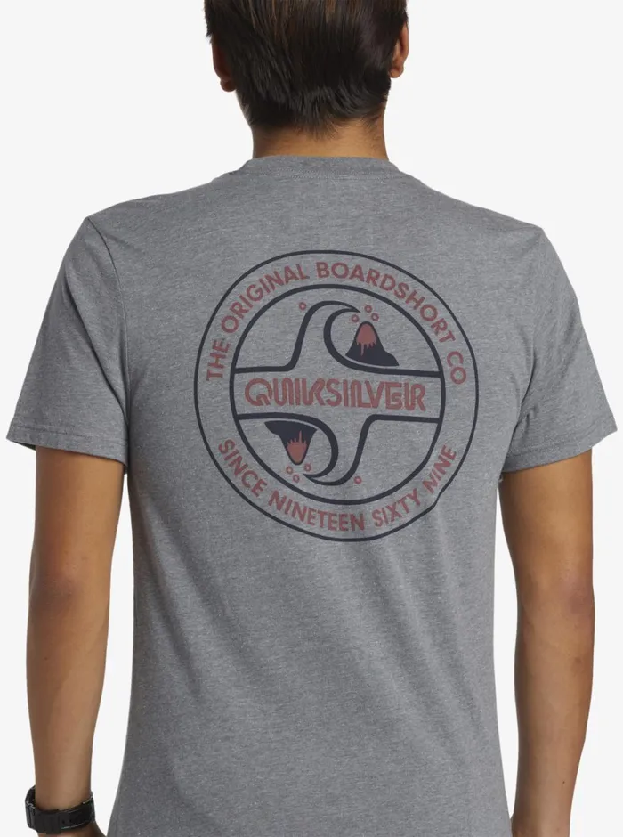Quiksilver Circle Back TShirt Medium Grey Heather Mens Tees Quiksilver Circle Back TShirt Medium Grey Heather Mens Tees