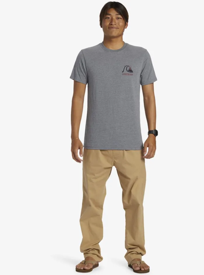 Quiksilver Circle Back TShirt Medium Grey Heather Mens Tees Quiksilver Circle Back TShirt Medium Grey Heather Mens Tees