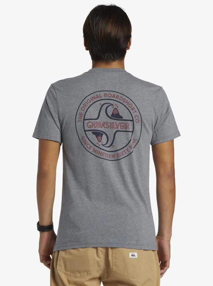 Quiksilver Circle Back TShirt Medium Grey Heather Mens Tees Quiksilver Circle Back TShirt Medium Grey Heather Mens Tees