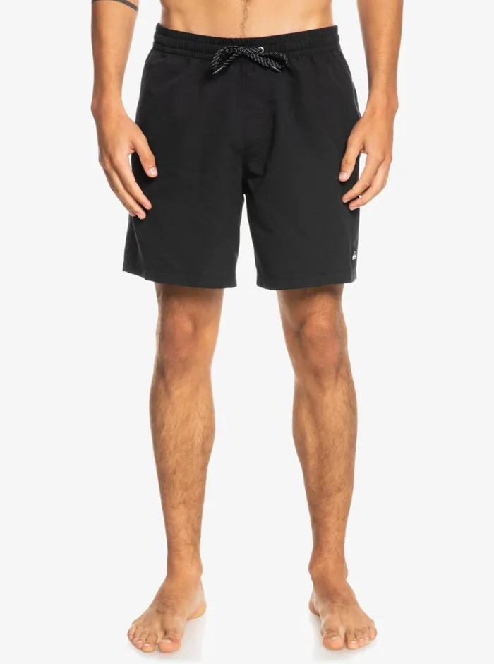 Quiksilver Everyday 17034 Volleys Black Mens Elastic Waist Quiksilver Everyday 17034 Volleys Black Mens Elastic Waist