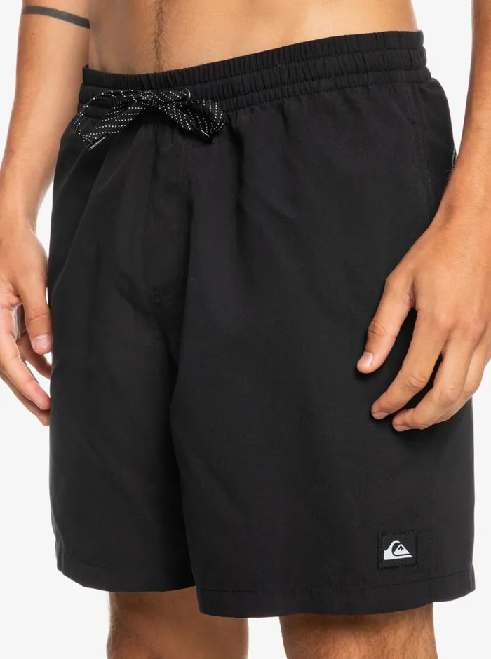 Quiksilver Everyday 17034 Volleys Black Mens Elastic Waist Quiksilver Everyday 17034 Volleys Black Mens Elastic Waist